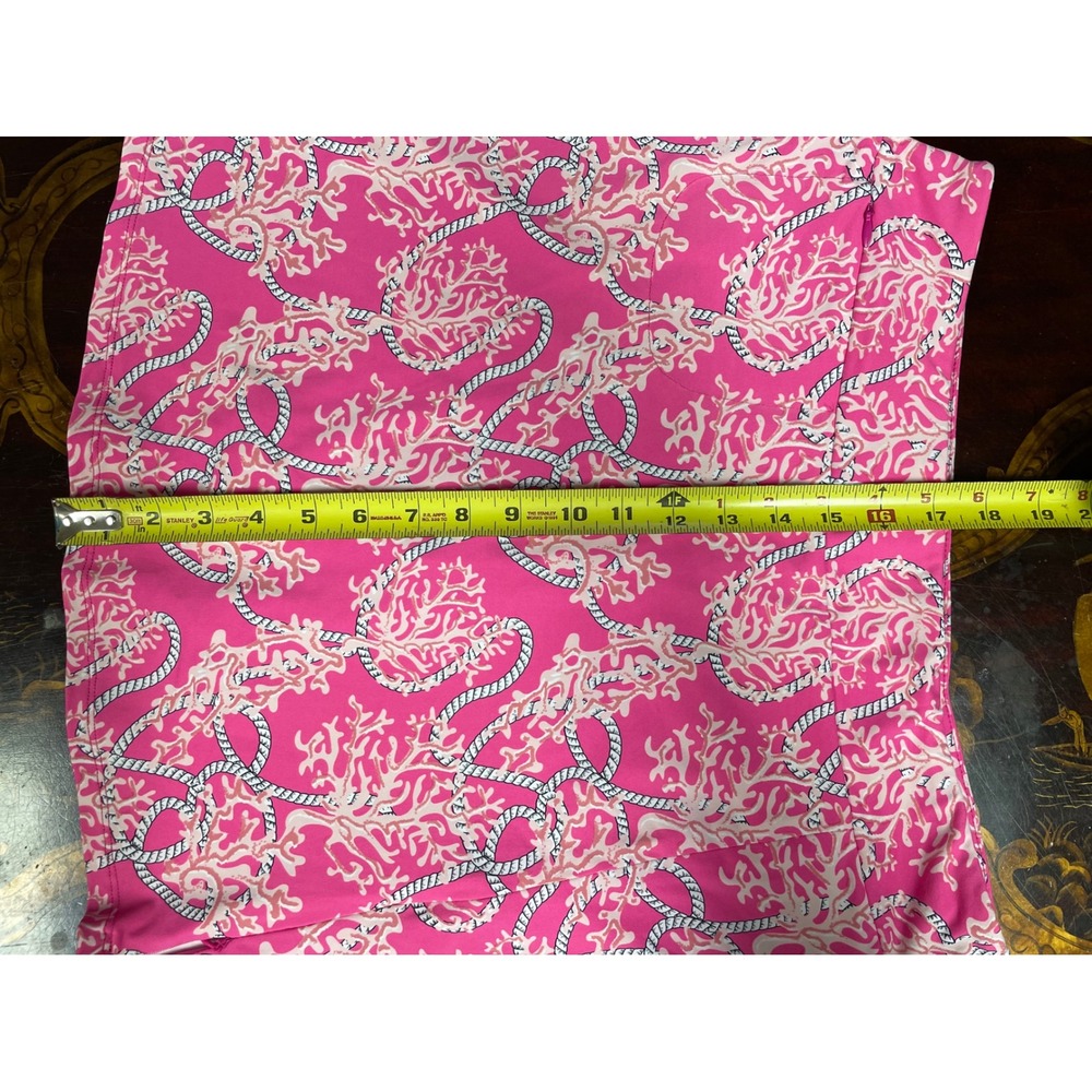 Lulu B Pink Coral Rope Nautical Skort Pickleball Golf Chic Resort Wear UPF 50 M - Picture 5 of 12